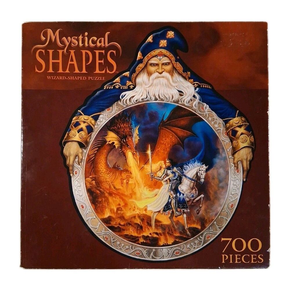 Wizard Shaped Mystical Puzzle #1118-3 Knight saving Damel from Dragon